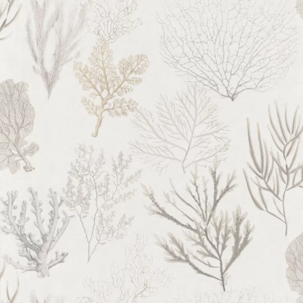 Corail Wallpaper - Beige by neutral botanical wallpaper from casadeco