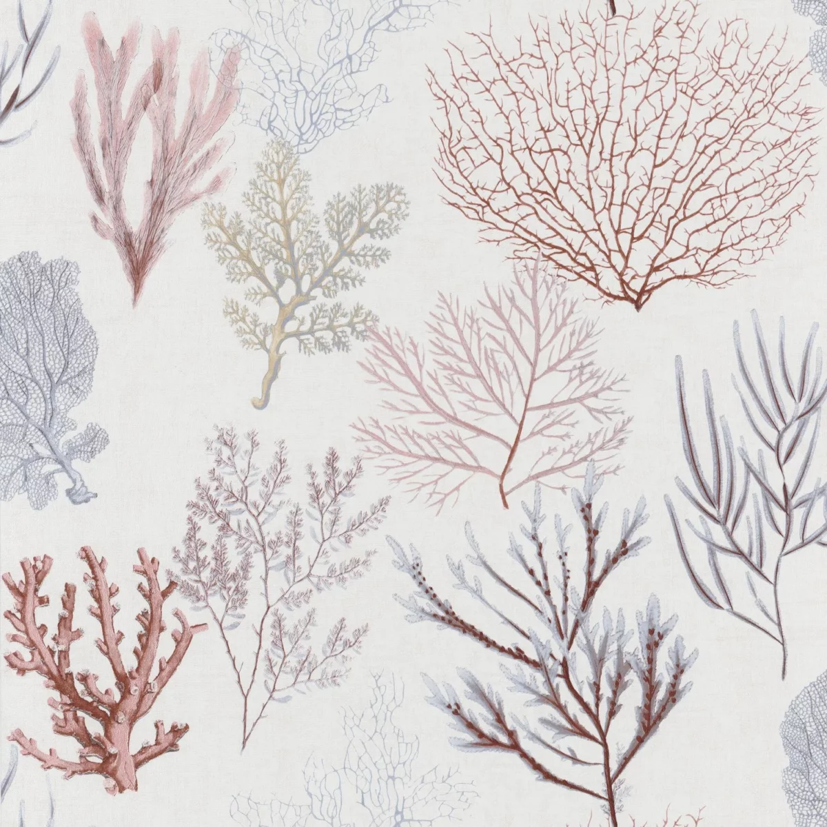 Corail Wallpaper - Rouge by multicolour botanical wallpaper from casadeco