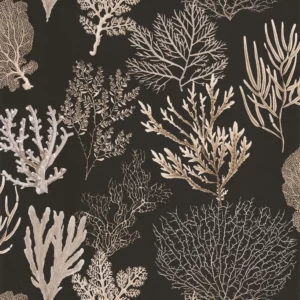 brown botanical wallpaper from casadeco