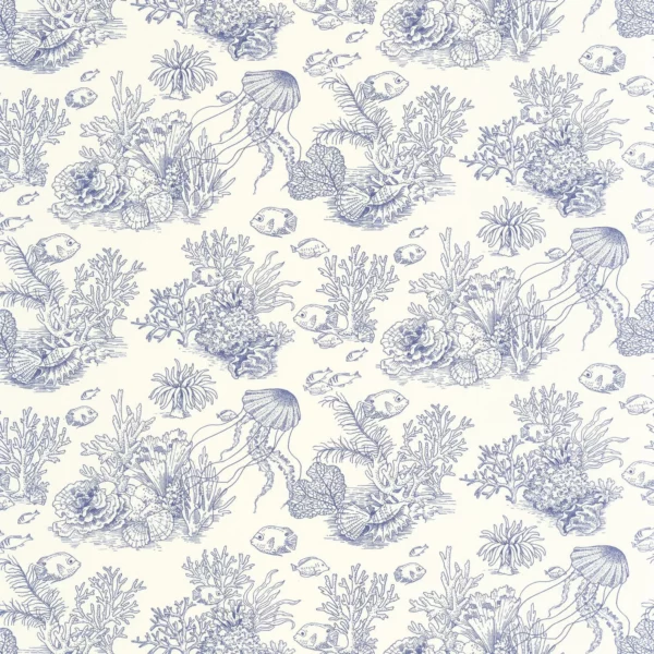 Cote Sauvage Wallpaper - Bleu Outremer by purple animal wallpaper from casadeco