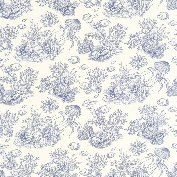 Cote Sauvage Wallpaper - Bleu Outremer fabric swatch SEAS201476446