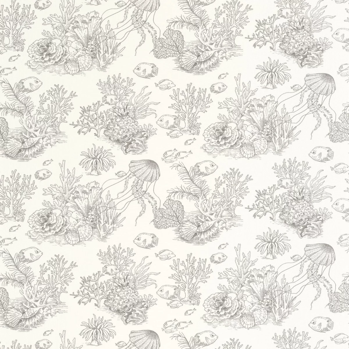 Cote Sauvage Wallpaper - Gris Mouette by black-grey animal wallpaper from casadeco