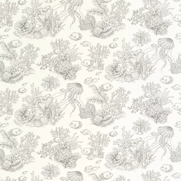 Cote Sauvage Wallpaper - Gris Mouette by black-grey animal wallpaper from casadeco