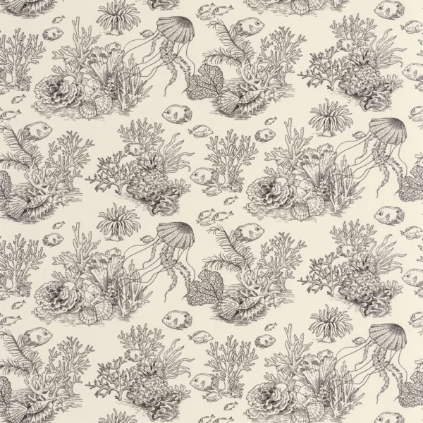 Cote Sauvage Wallpaper - Noir Fusain by black-grey animal wallpaper from casadeco