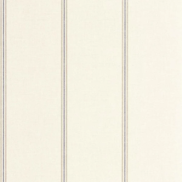 Saint Briac Wallpaper - Noir Fusain / Lin by white striped wallpaper from casadeco