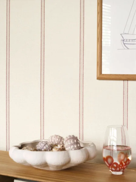 Saint Briac Wallpaper - Rouge Ecrevisse / Sable by Saint Briac Wallpaper - Rouge Ecrevisse / Sable from