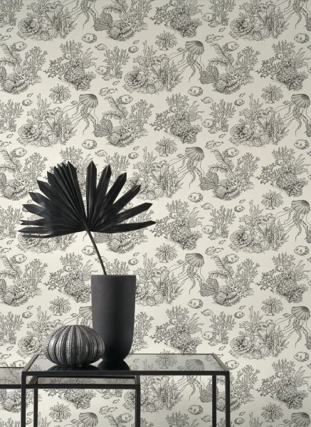 Cote Sauvage Wallpaper - Noir Fusain by Cote Sauvage Wallpaper - Noir Fusain from