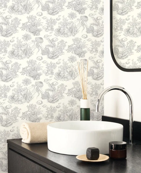 Cote Sauvage Wallpaper - Gris Mouette by Cote Sauvage Wallpaper - Gris Mouette from