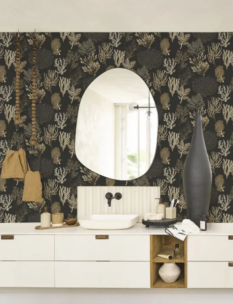 Corail Wallpaper - Noir Fusain by Corail Wallpaper - Noir Fusain from