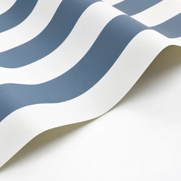 Baltic Rayure Wallpaper - Marine / Blanc by Baltic Rayure Wallpaper - Marine / Blanc from
