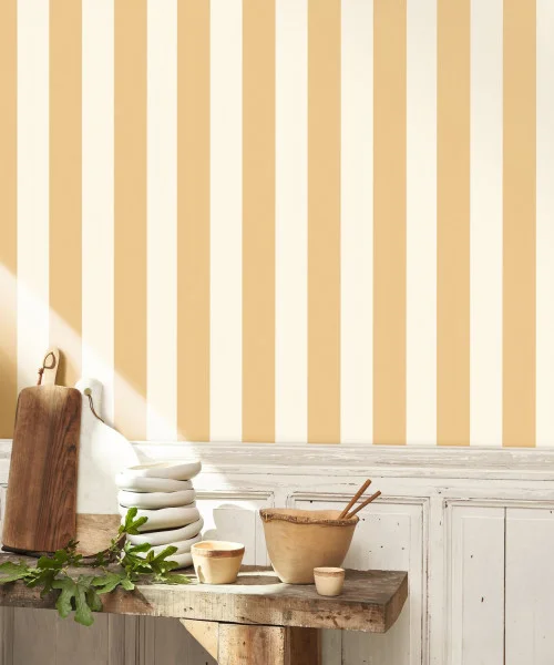 Baltic Rayure Wallpaper - Safran by Baltic Rayure Wallpaper - Safran from