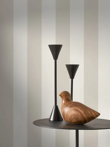 Baltic Rayure Wallpaper - Beige / Blanc by Baltic Rayure Wallpaper - Beige / Blanc from