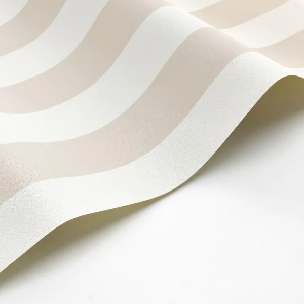 Baltic Rayure Wallpaper - Beige / Blanc by Baltic Rayure Wallpaper - Beige / Blanc from