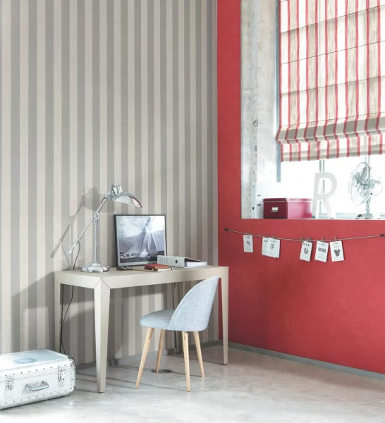 Baltic Rayure Wallpaper - Gris Perle by Baltic Rayure Wallpaper - Gris Perle from