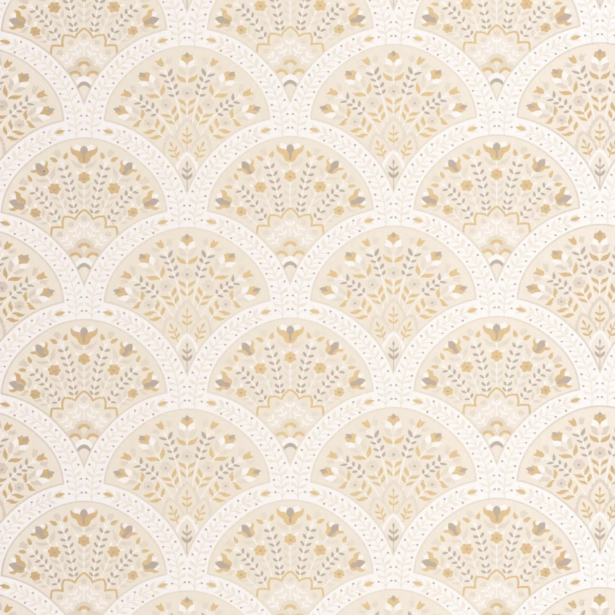 Wallace Wallpaper - Beige Creme by neutral botanical wallpaper from casadeco