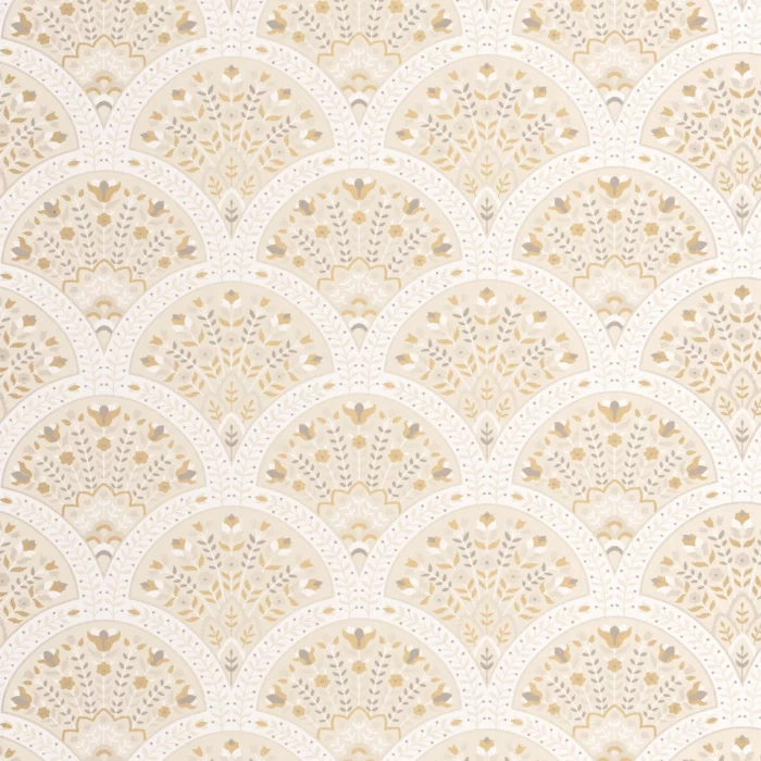 Wallace Wallpaper - Beige Creme fabric swatch HETA201191324