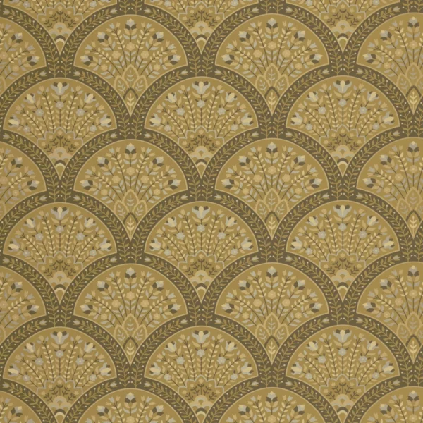 Wallace Wallpaper - Moutarde by green botanical wallpaper from casadeco