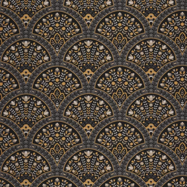 brown botanical wallpaper from casadeco