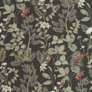 brown botanical wallpaper from casadeco