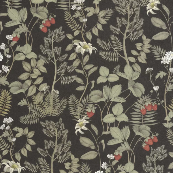 brown botanical wallpaper from casadeco