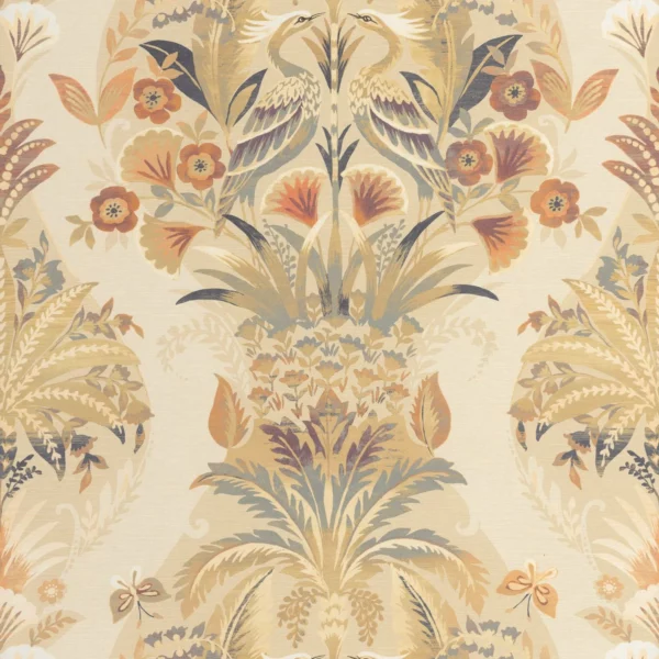 Whisper Wallpaper - Beige Creme by yellow botanical wallpaper from casadeco