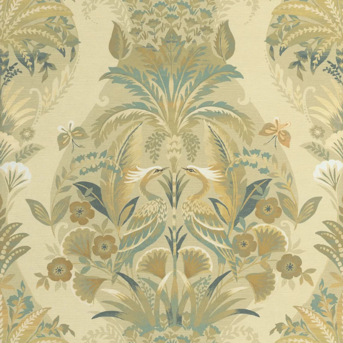 Whisper Wallpaper - Pistache by green botanical wallpaper from casadeco