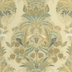 green botanical wallpaper from casadeco