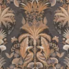 brown botanical wallpaper from casadeco
