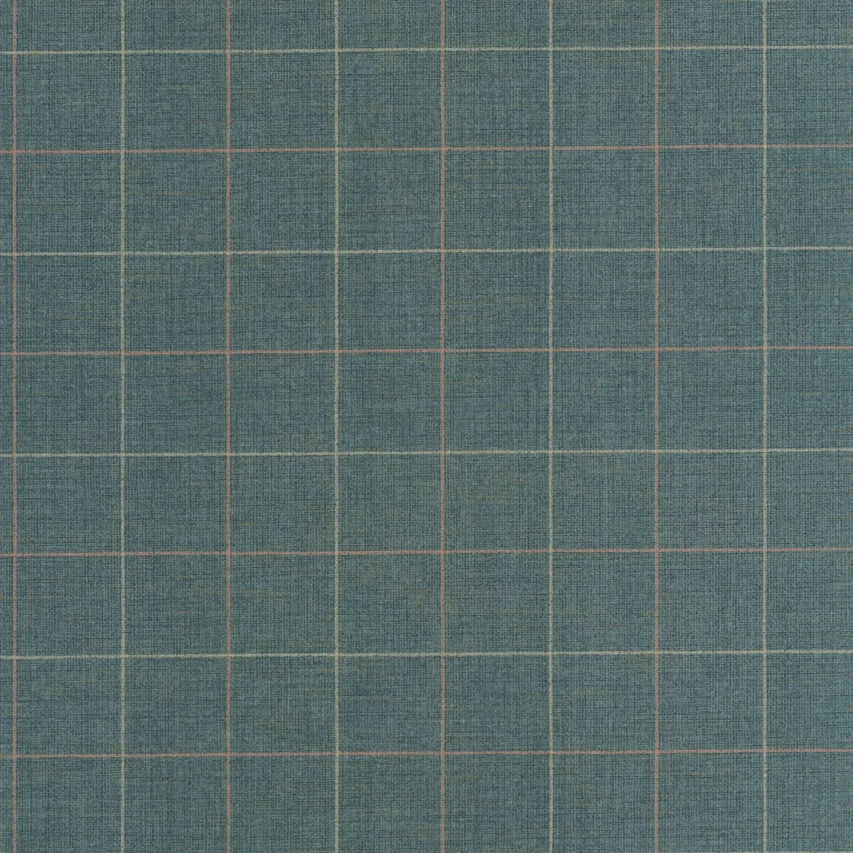 Liam Wallpaper - Emeraude by blue checked wallpaper from casadeco