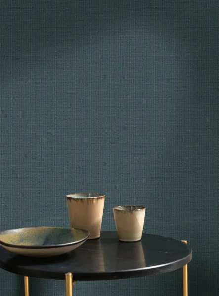 Owen Wallpaper - Bleu Petrole by Owen Wallpaper - Bleu Petrole from