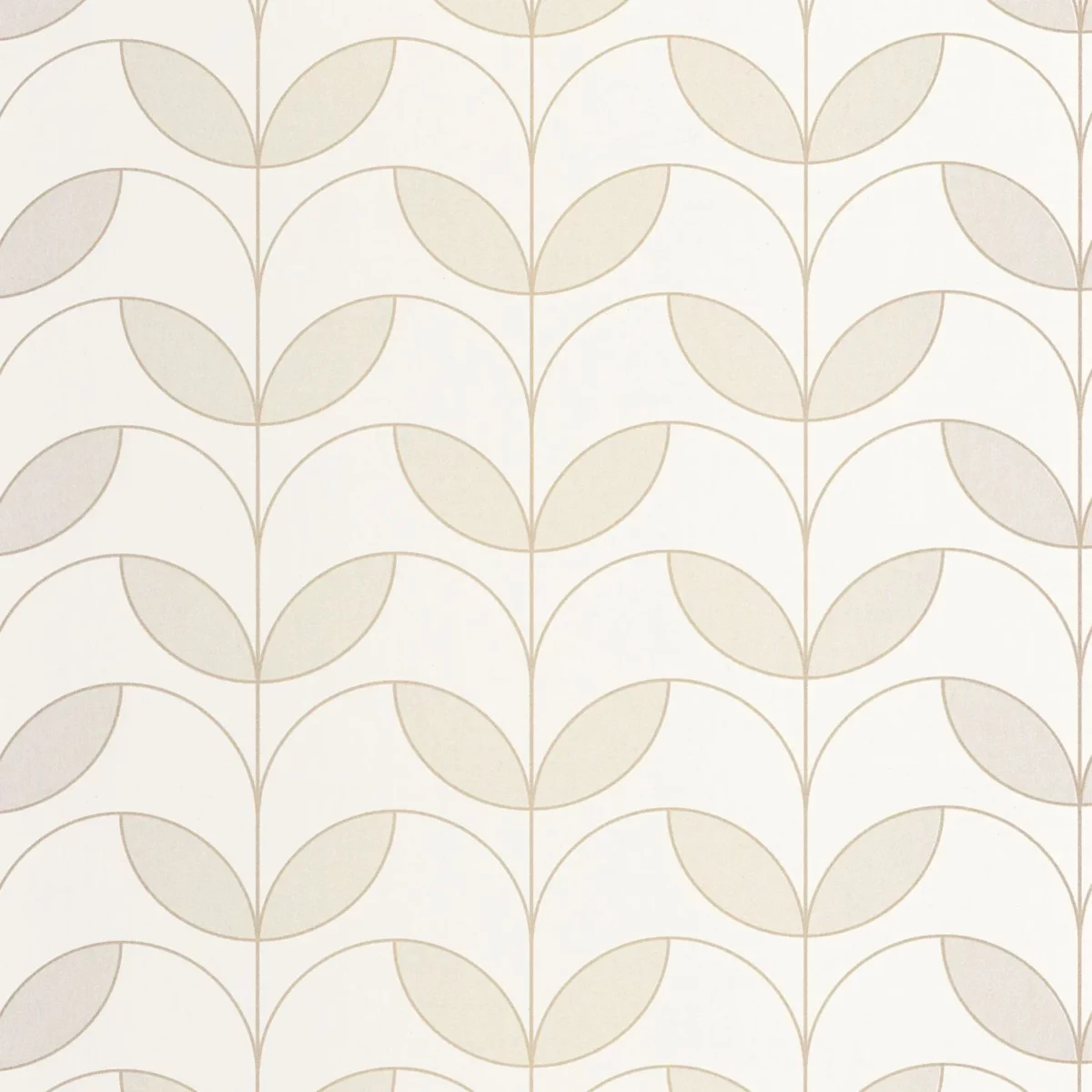 Mistinguett Wallpaper - Beige Lin by white botanical wallpaper from casadeco