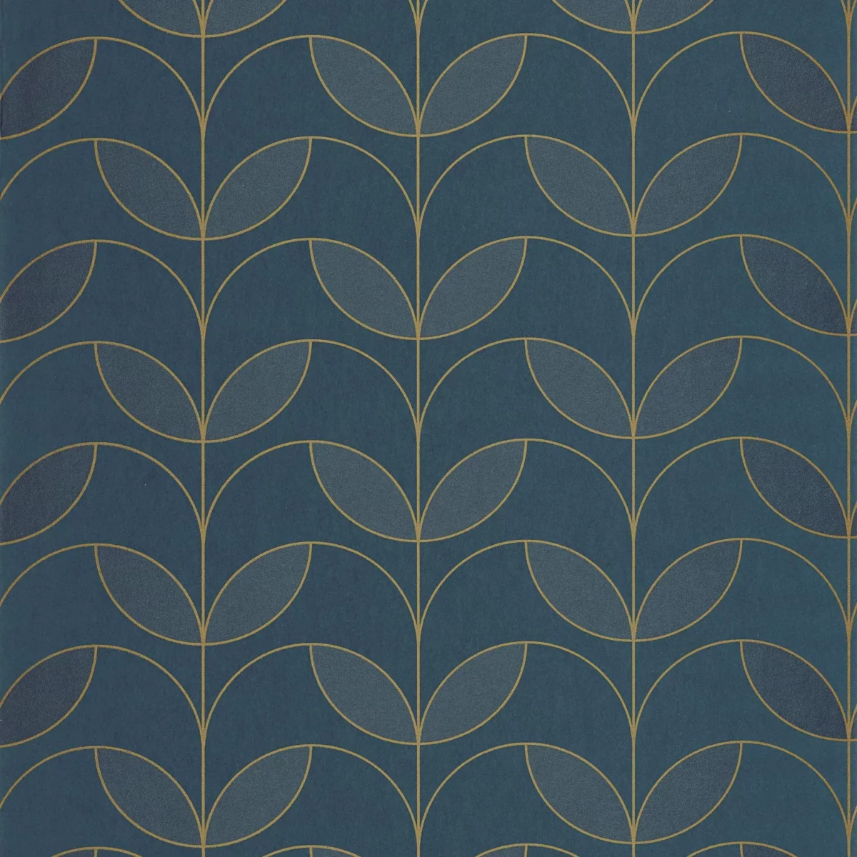 Mistinguett Wallpaper - Bleu Petrole by blue botanical wallpaper from casadeco