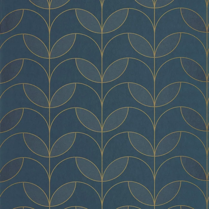 Mistinguett Wallpaper - Bleu Petrole swatch