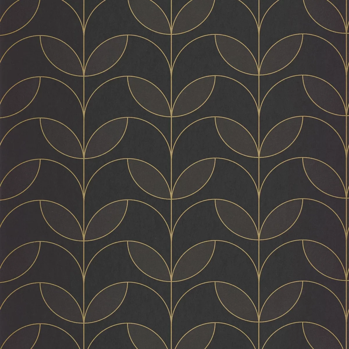 Mistinguett Wallpaper - Noir Fusain by brown botanical wallpaper from casadeco
