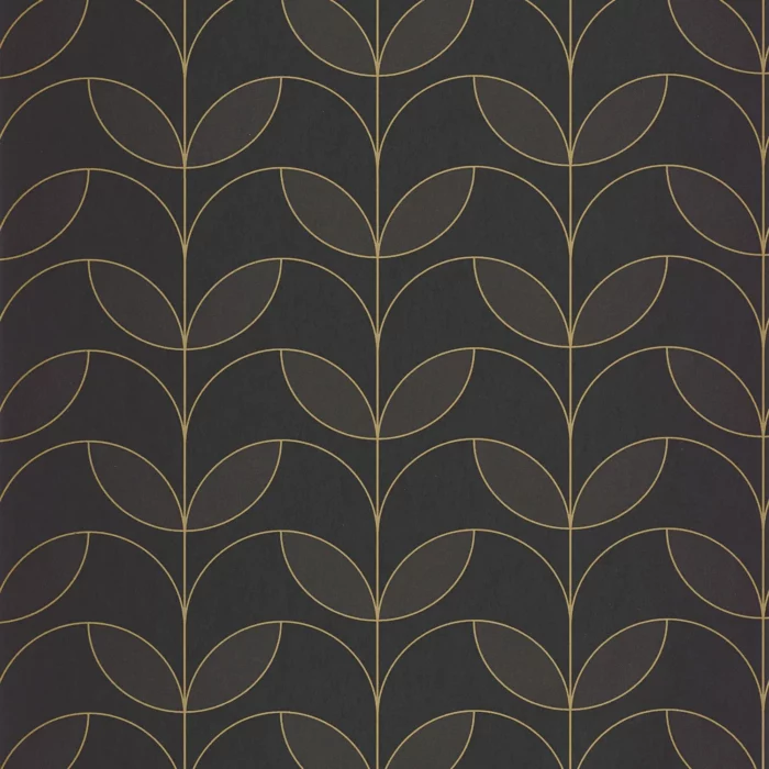 Mistinguett Wallpaper - Noir Fusain swatch