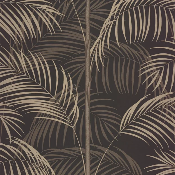 Le Tout Paris Wallpaper - Noir Fusain by brown botanical wallpaper from casadeco
