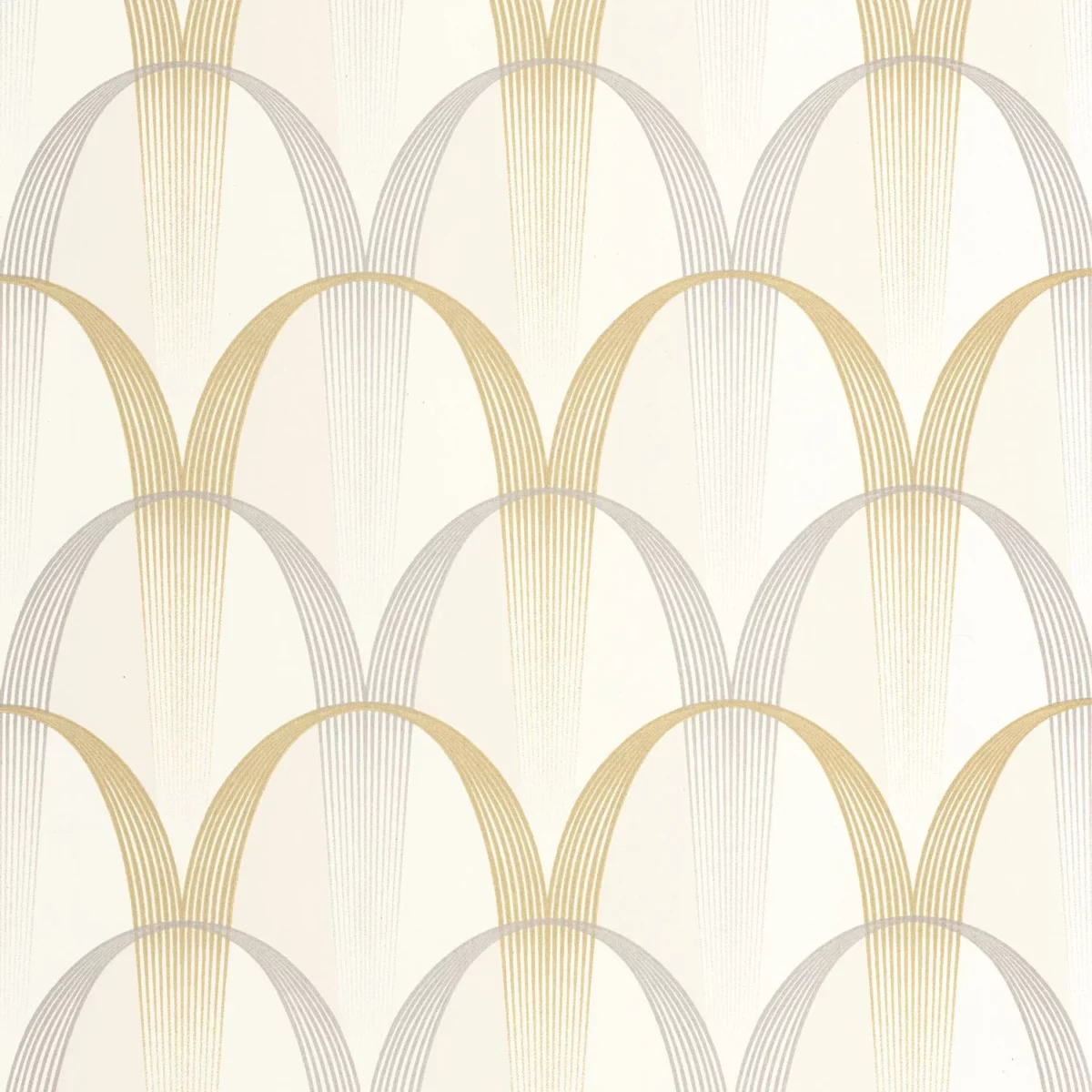 Entree Des Artistes Wallpaper - Blanc Calcaire / Gris by yellow geometric wallpaper from casadeco
