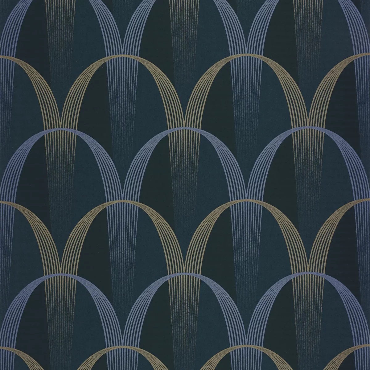 Entree Des Artistes Wallpaper - Bleu Outremer / Mordore by blue geometric wallpaper from casadeco