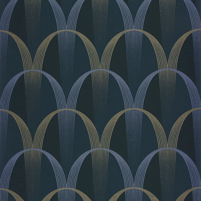 Entree Des Artistes Wallpaper - Bleu Outremer / Mordore swatch