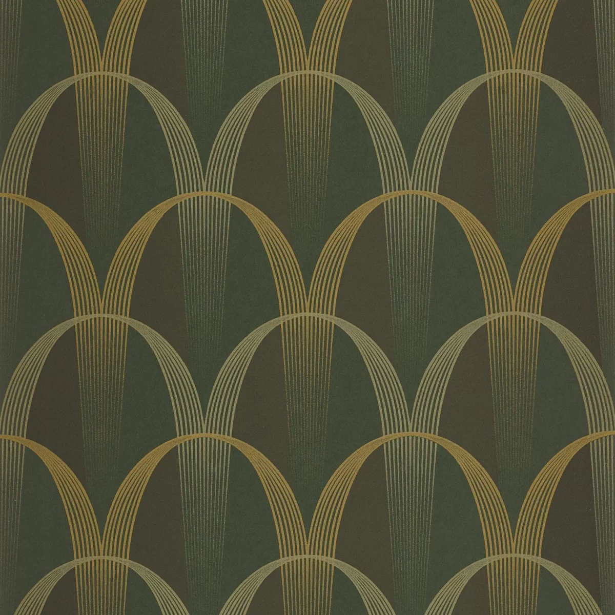 Entree Des Artistes Wallpaper - Kaki / Or by green geometric wallpaper from casadeco