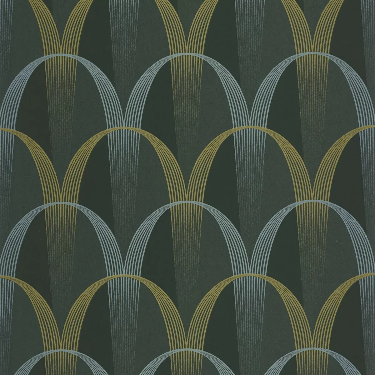Entree Des Artistes Wallpaper - Vert Taiga by green geometric wallpaper from casadeco