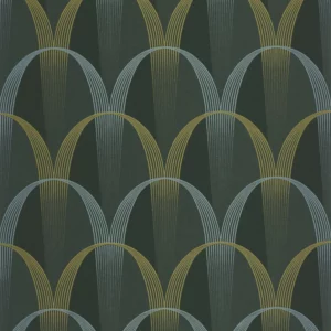 green geometric wallpaper from casadeco