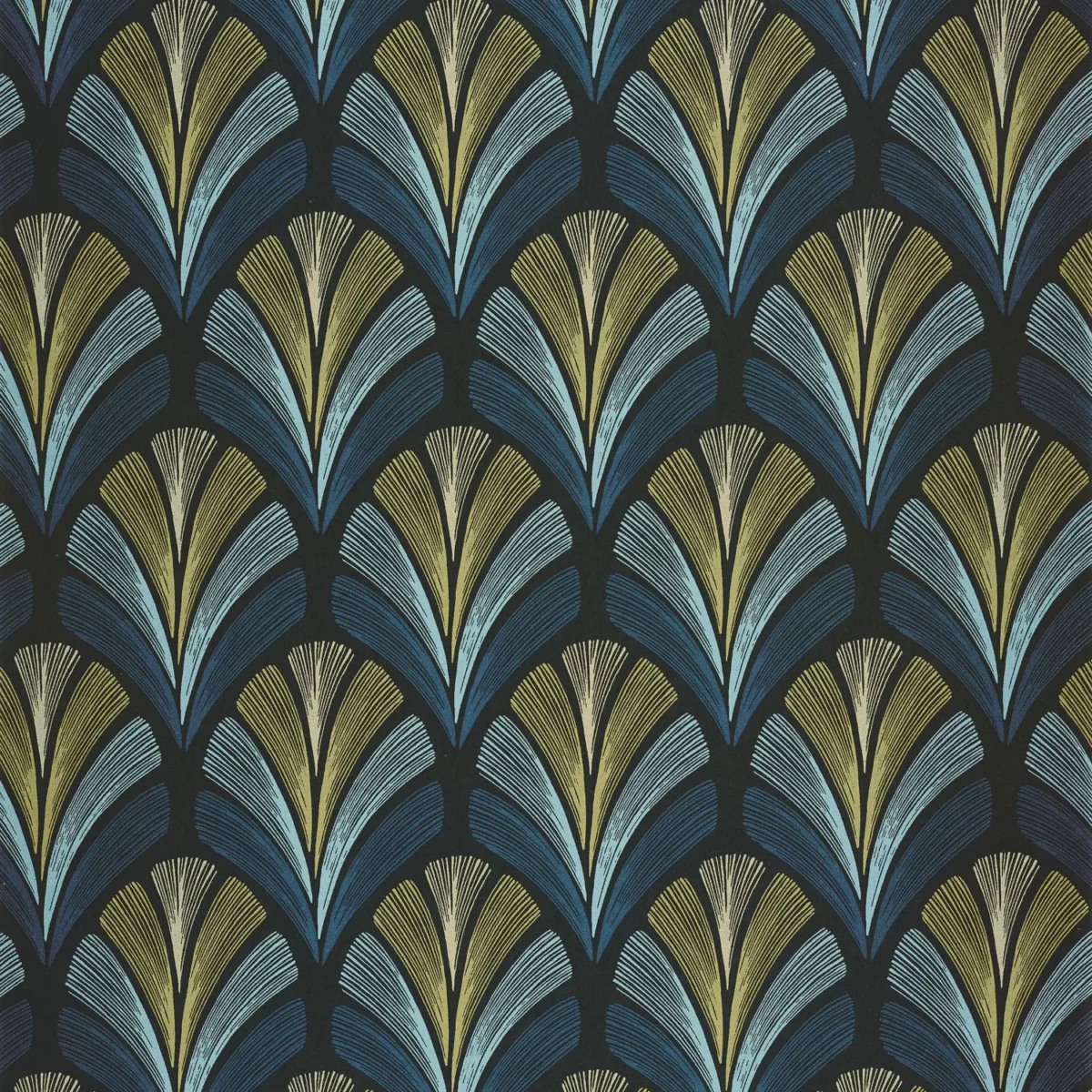 Folies St James Wallpaper - Bleu Orage by blue misc wallpaper from casadeco