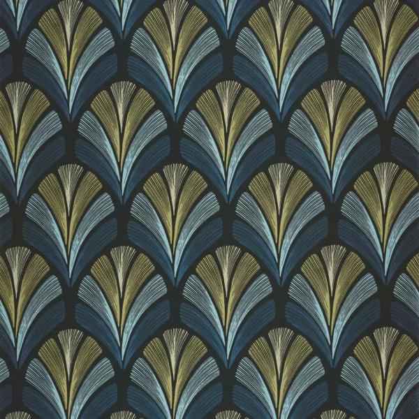 Folies St James Wallpaper - Bleu Orage by blue misc wallpaper from casadeco