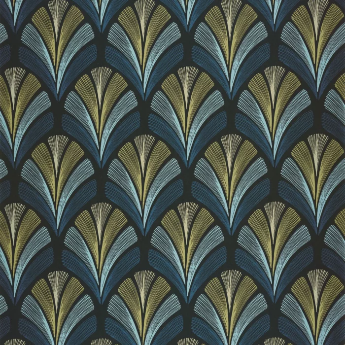 Folies St James Wallpaper - Bleu Orage swatch