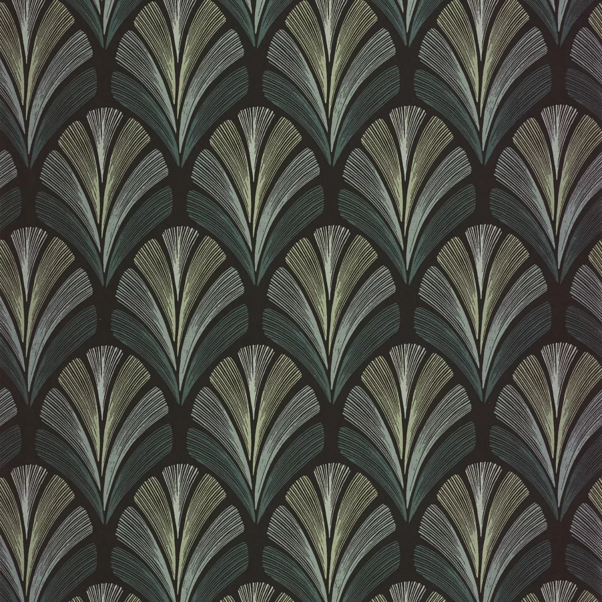 Folies St James Wallpaper - Vert Taiga by green misc wallpaper from casadeco