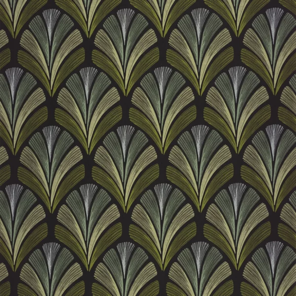 Folies St James Wallpaper - Vert Olive by green misc wallpaper from casadeco