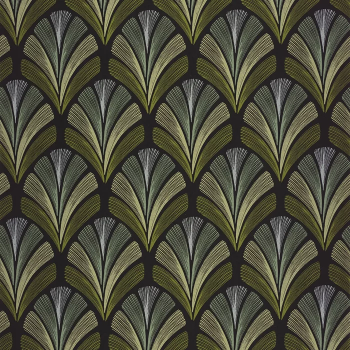 Folies St James Wallpaper - Vert Olive swatch