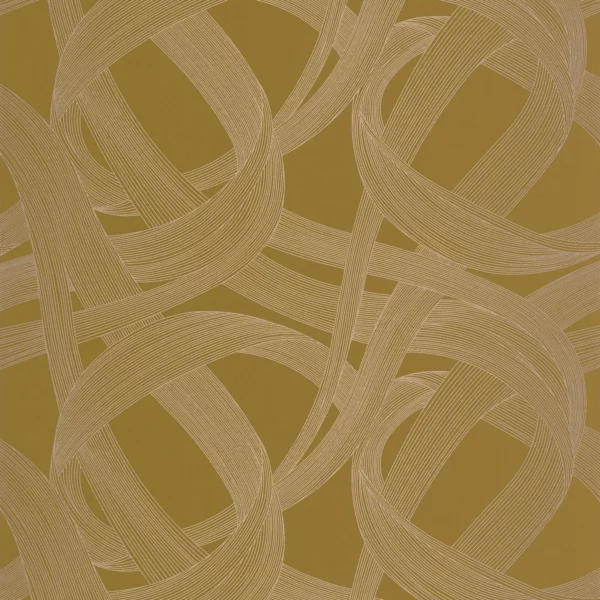 Shimmy Wallpaper - Olive by yellow contemporary wallpaper from casadeco