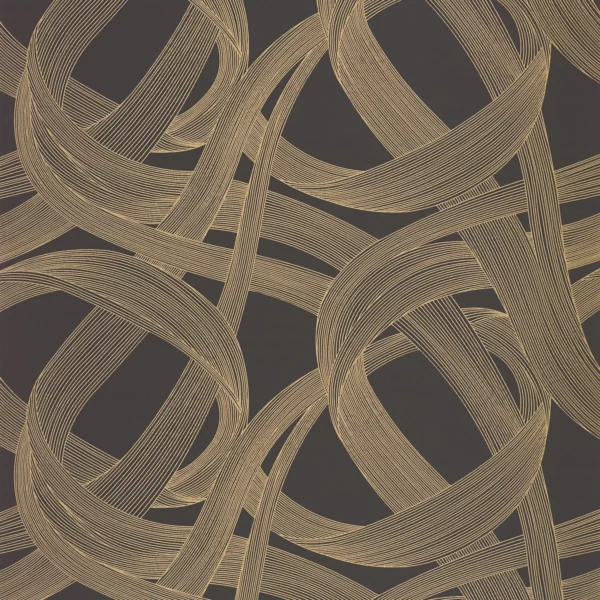Shimmy Wallpaper - Noir / Mordore by brown contemporary wallpaper from casadeco